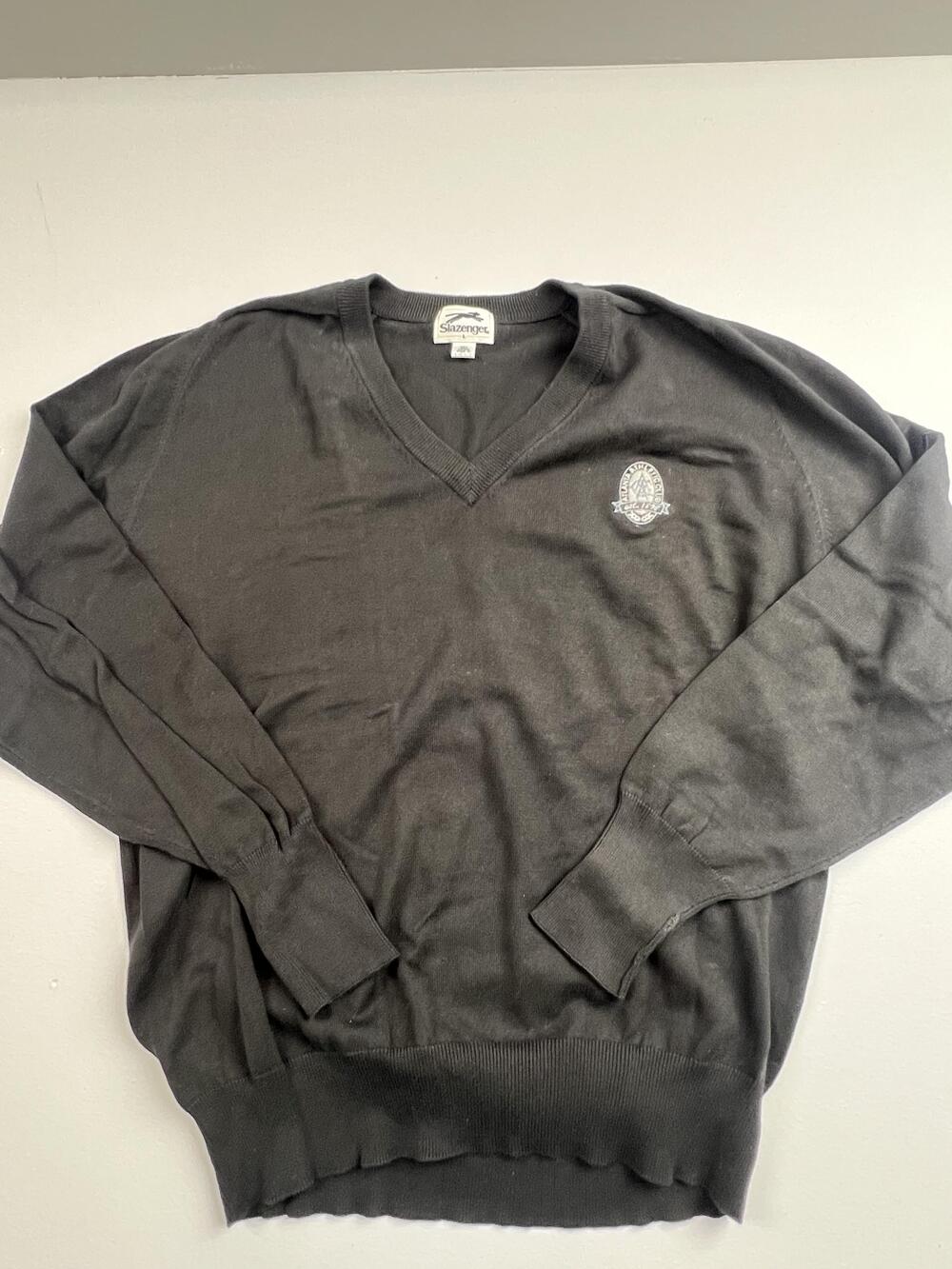 Vintage Slazenger Sweater Mens Large Gray V Neck Atlanta Golf Pullover Hong Kong
